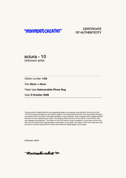 sciura - 10 — Certificate of Authenticity