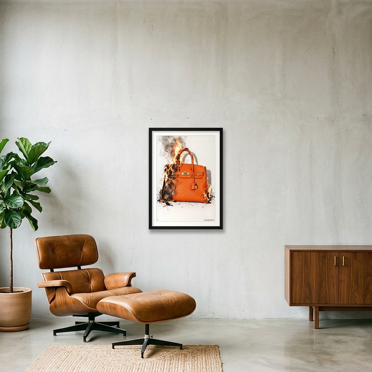 burn Icons - Hermes — 42×59cm, 17×23" Black Frame
