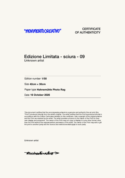 Edizione Limitata - sciura - 09 — Certificate of Authenticity